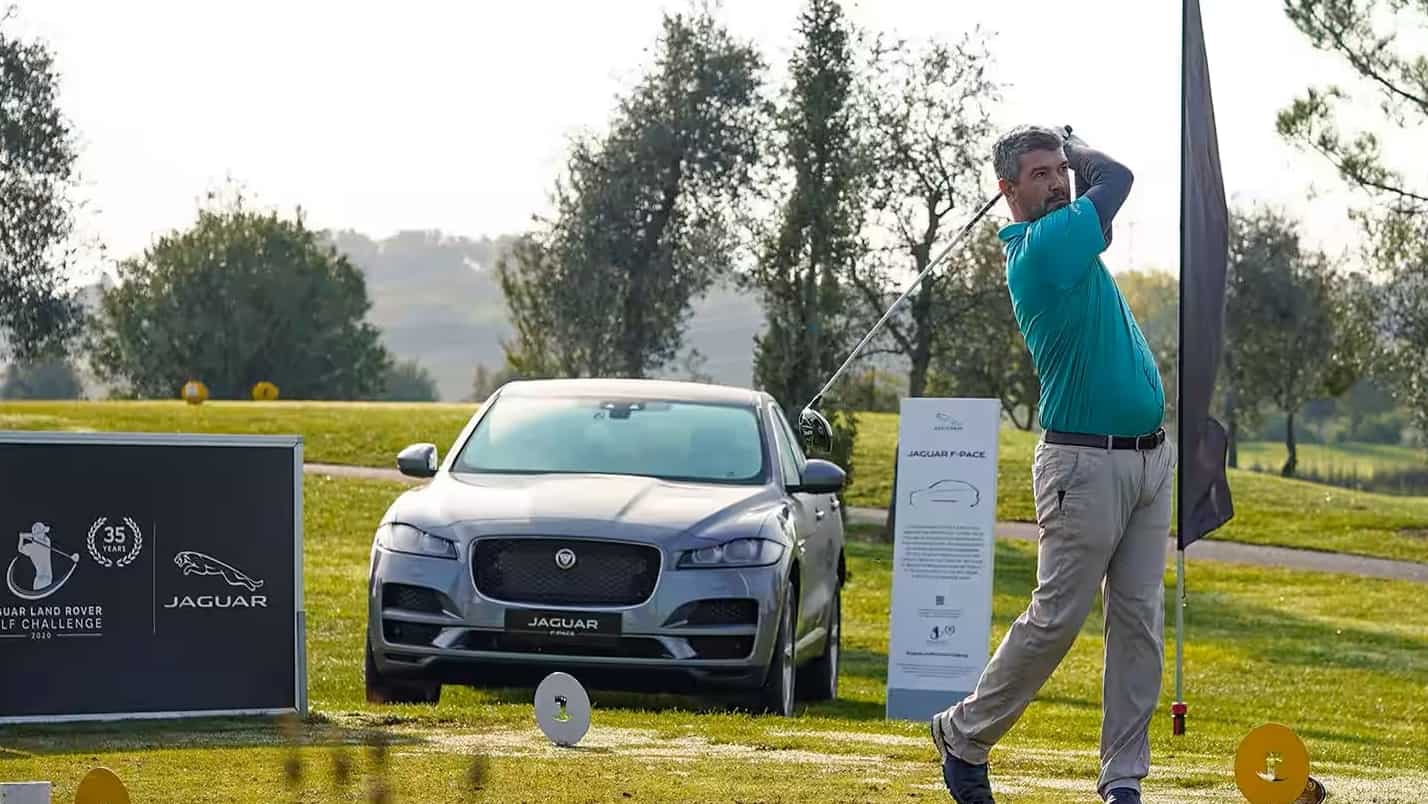 Jaguar F-Pace in golf course