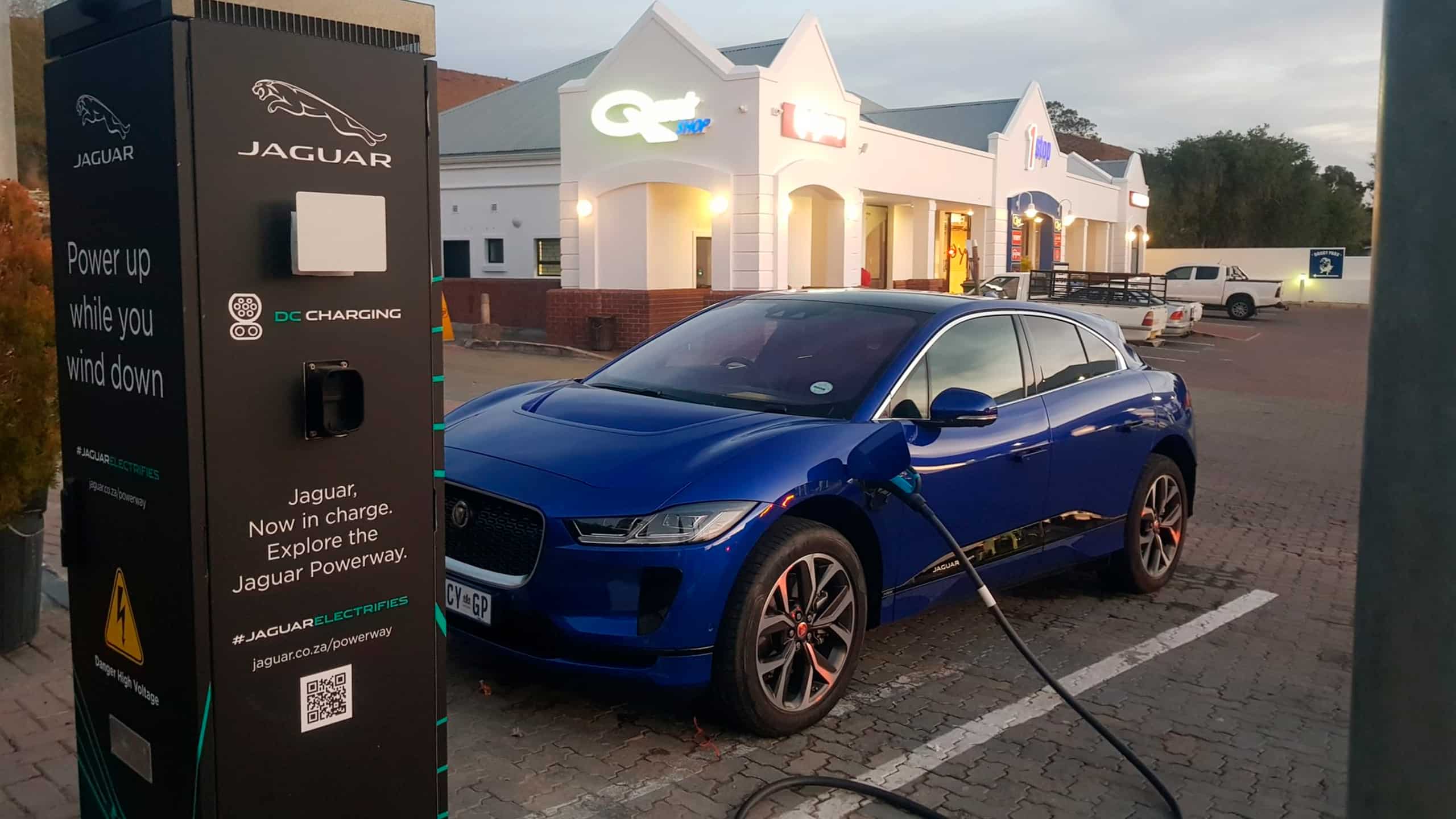 Jaguar I-Pace EV charging at station