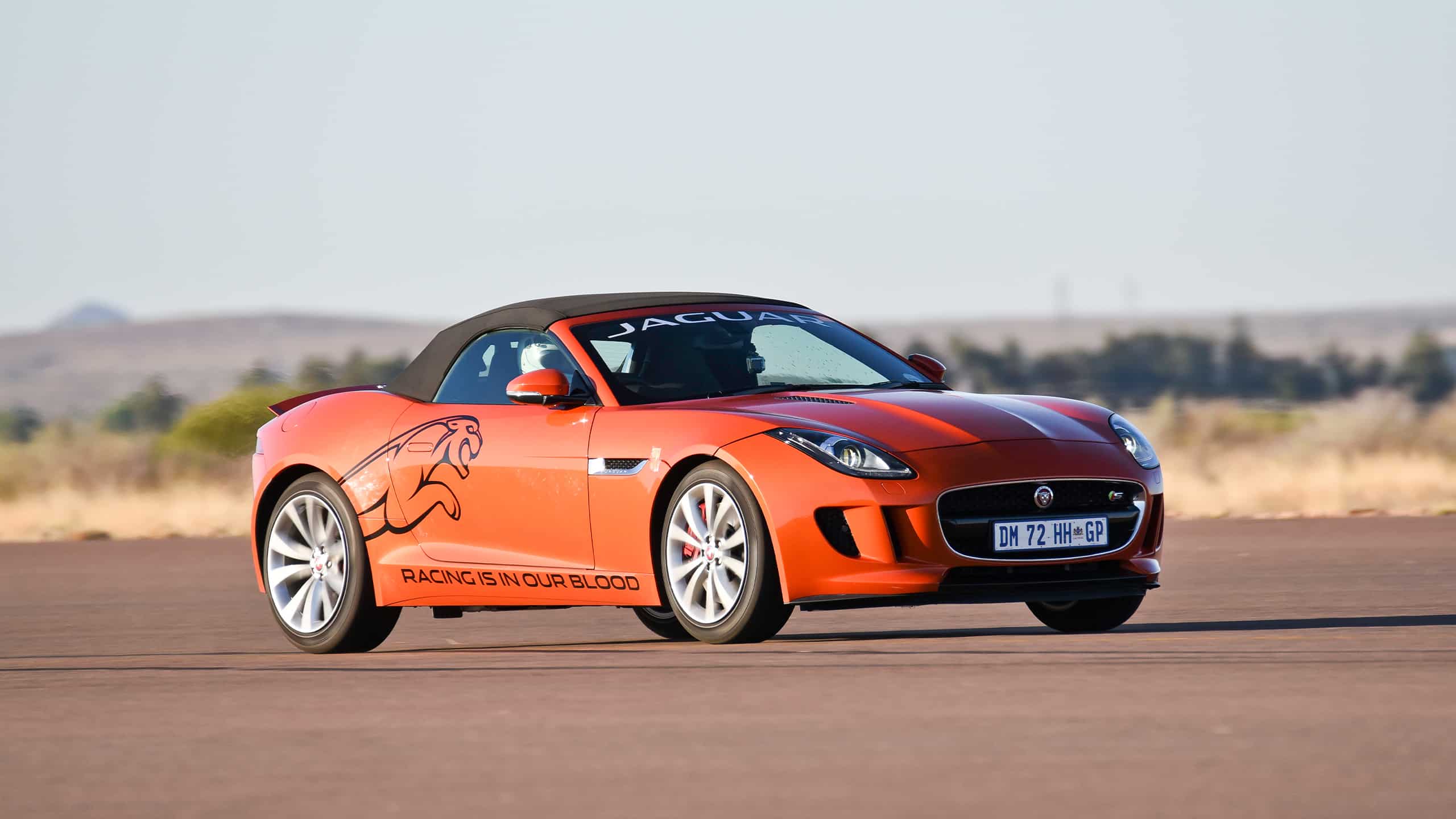 Jaguar F Type parked on racing track