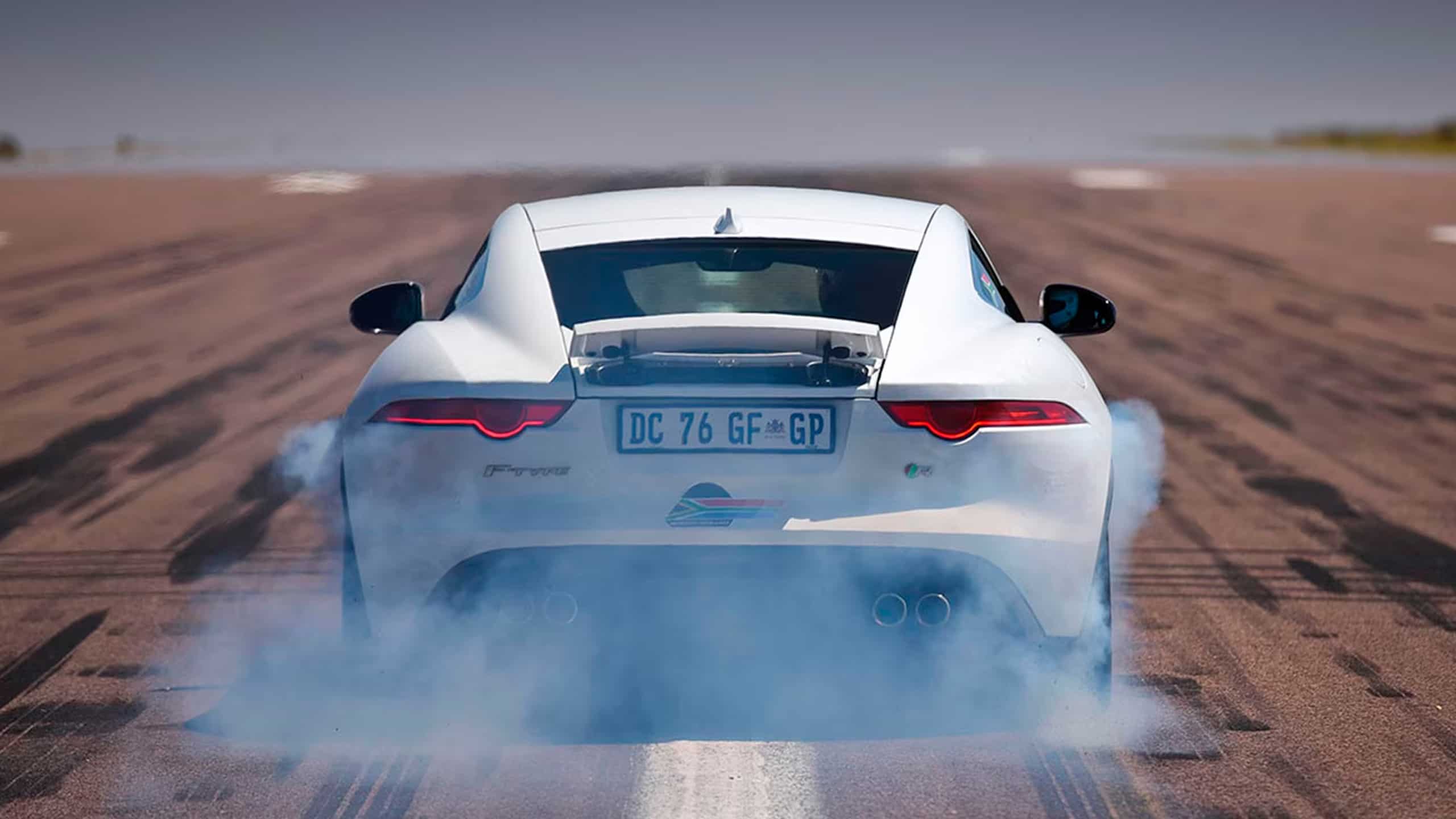 Jaguar F type drift on racing track