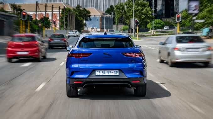 Blue JAGUAR IPACE onroad